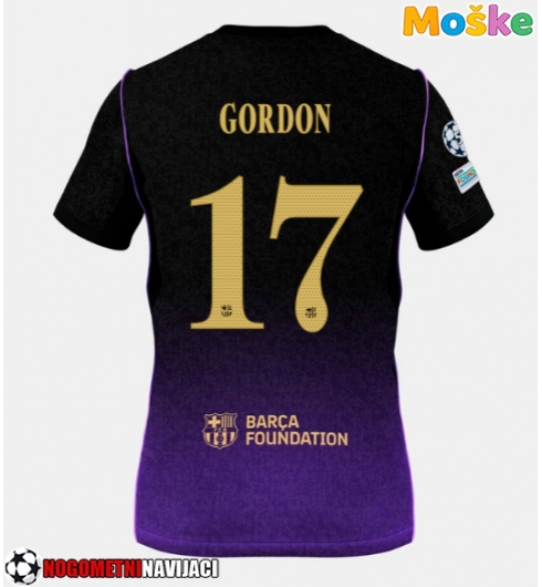 Moške Nogometnih dresov Barcelona Anthony Gordon #17 Gostujoči 2026-27 Kratki rokavi Moške Nogometnih dresov Barcelona Anthony Gordon #17 Gostujoči 2026-27 Kratki rokavi